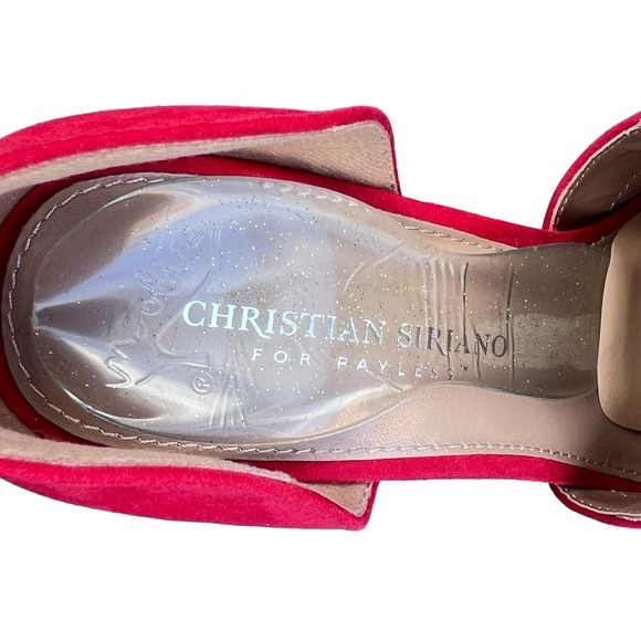 Christian Siriano “Keira” Women’s Red Faux Suede Heels 9 - Picture 9 of 14